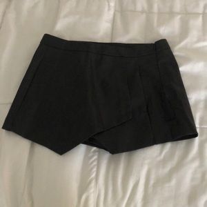 Zara black leather skort